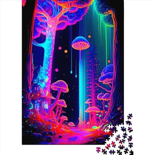 Buntes Waldpuzzle für Erwachsene, 1000 Teile, Puzzle für Erwachsene und Jugendliche ab 12 Jahren, Geschenke für Heiligabend, 1000 Teile (75x50cm) von QASEYIPV