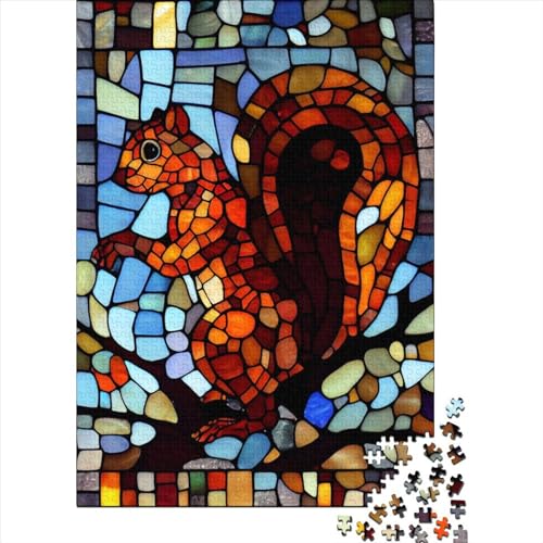 Buntglas-Puzzle für Erwachsene, 1000 Teile, für Jugendliche ab 12 Jahren, Weihnachtsgeschenk, 1000 Teile (38 x 26 cm) von QASEYIPV