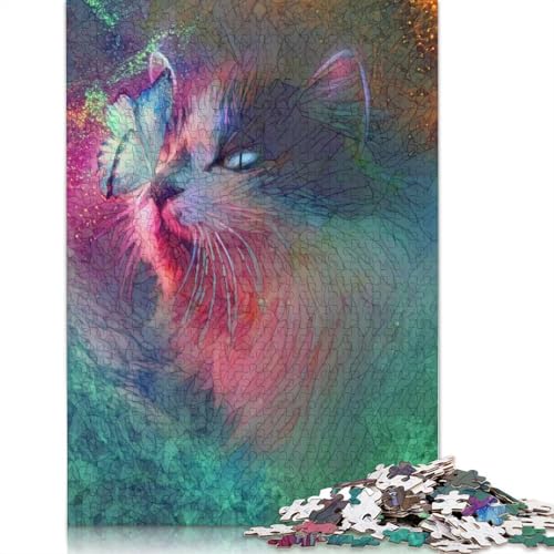 Butterfly Kisses Puzzle, Premium-Puzzle aus 100% recyceltem Karton, 100% recycelter Pappe, Puzzle für Erwachsene, 1000 Teile (75 x 50 cm) von QASEYIPV