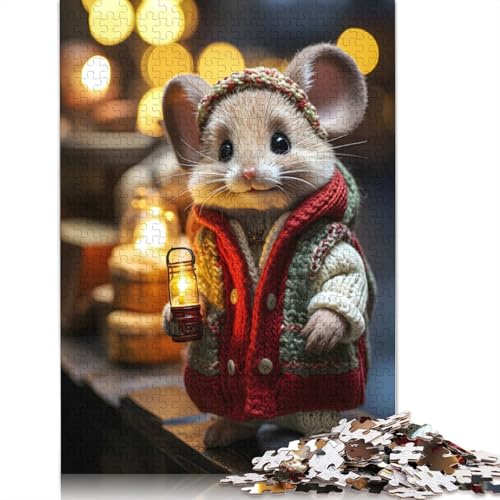 Cheerful Mouse Chic Puzzle, 100% recycelter Karton, 100% recycelter Karton, Puzzle für Jungen oder Mädchen, 1000 Teile (75 x 50 cm) von QASEYIPV