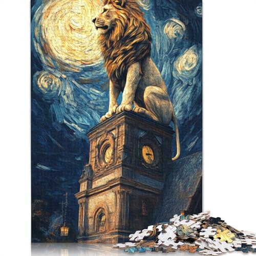 Christliches Löwen-Puzzle, Familienspaß, rechteckiges Papierpuzzle für Jungen oder Mädchen, Kindertagsgeschenke, 1000 Teile (75 x 50 cm) von QASEYIPV