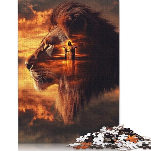 Christliches Puzzle Löwe 1000 Teile für Erwachsene Puzzle Lernspiele 1000 Teile (75x50cm) von QASEYIPV