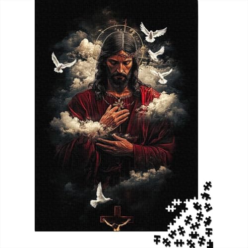 Christliches Weihnachtspuzzle Jesus 1000 Teile für Erwachsene - Holzpuzzle - Entspannungspuzzle - 1000 Teile Puzzle (75 x 50 cm) von QASEYIPV