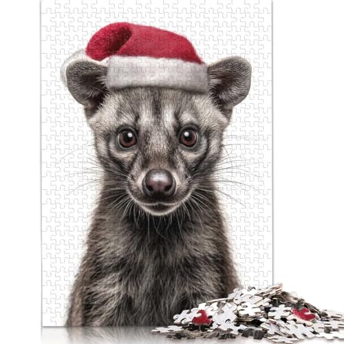 Civet Weihnachtsporträt-Puzzle, einzigartige Heimdekoration, 100% recycelter Karton, Puzzle für Jungen oder Mädchen, 1000 Teile (75 x 50 cm) von QASEYIPV