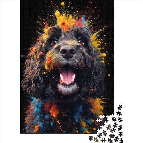 Cockapoo Holzpuzzle 1000 Teile, Holzpuzzle für Erwachsene und Jugendliche ab 12 Jahren, Weihnachtsgeschenke, 1000 Teile (75x50cm) von QASEYIPV