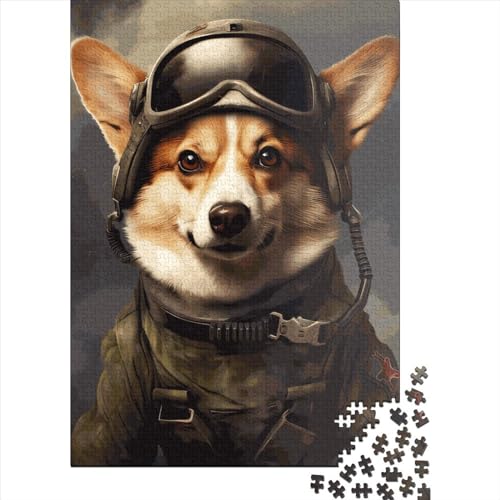 Corgi 1000-teiliges quadratisches Puzzle für Erwachsene, Holzpuzzle, pädagogisches Spielzeug, 1000 Teile (38 x 26 cm) von QASEYIPV