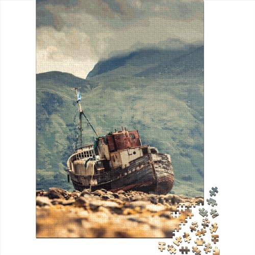 Corpach Shipwreck 1000-teiliges Puzzle für Erwachsene, Holzpuzzle, Lernspiele für Kinder, 1000 Teile (38 x 26 cm) von QASEYIPV