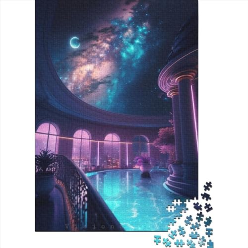 Cosmic Pool Puzzle 1000 Teile für Erwachsene, Halloween-Geschenk, Holzpuzzle für Teenager, einzigartige Dekorationen und Geschenke, 1000 Teile (75x50cm) von QASEYIPV