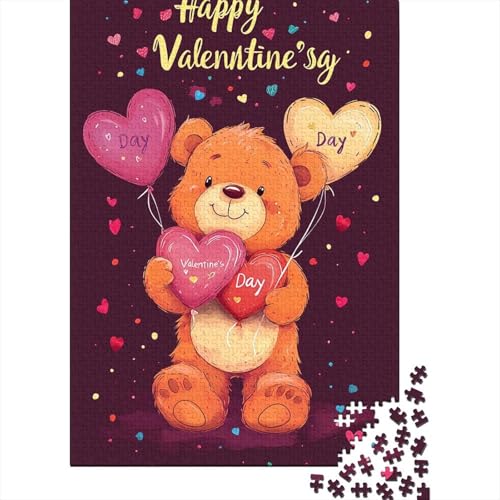 Cute_teddy_bear Erwachsene Puzzle 1000 Teile Holzpuzzle für Kinder ab 12 Jahren herausforderndes Spiel 1000 Teile (75x50cm) von QASEYIPV