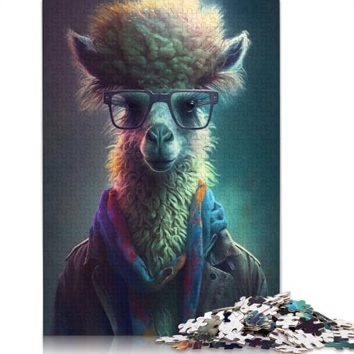 Das Cyberpunk-Lama-Puzzle 1000 Teile für Erwachsene, Papierpuzzles, Gehirntraining, Herausforderung, Spiel, Unterhaltung, Geschenke, Familienaktivität, 1000 Stück (75 x 50 cm) von QASEYIPV