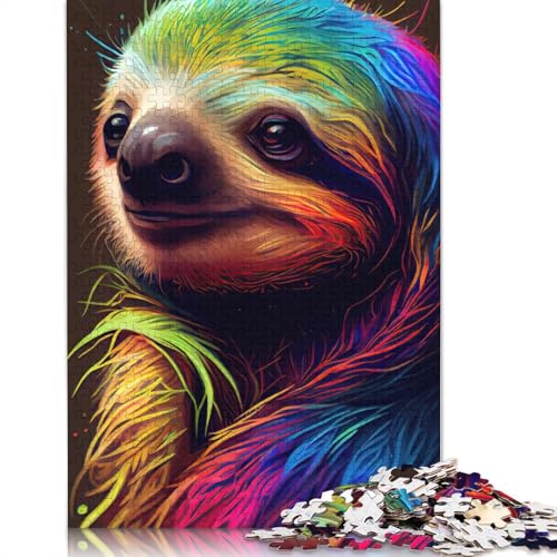 Das kindlose Faultier-Puzzle für Erwachsene, 1000 Teile, Papierpuzzles für Jugendliche ab 12 Jahren, 1000 Teile (75 x 50 cm) von QASEYIPV