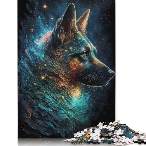 Deutscher Schäferhund-Puzzle, Lernspiele, Familienaktivitäten, Premium-Karton-Puzzle für Frauen und Männer, 1000 Teile (75 x 50 cm) von QASEYIPV
