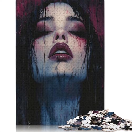 Die Vampir-Lady, 1000-teiliges Puzzle für Erwachsene, Familienspiel, Teenager, Puzzle 1000 Teile (75 x 50 cm) von QASEYIPV