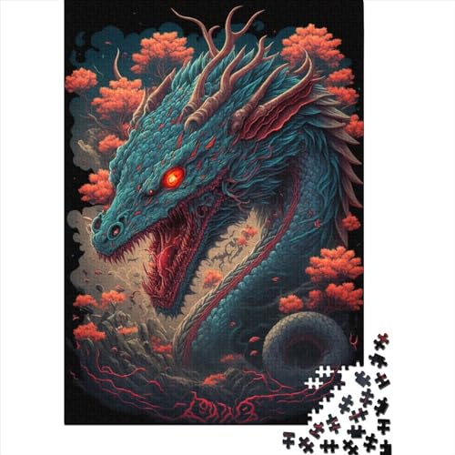 Drachen Puzzle 1000 Teile Erwachsene Halloween Geschenk Puzzle für Erwachsene und Jugendliche ab 12 Jahren, 1000 Teile (38x26cm)< von QASEYIPV