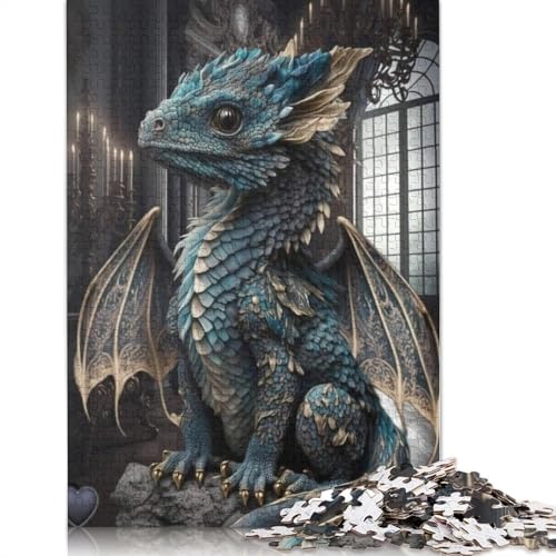 Drachen Puzzle 1000 Teile für Kleine Kinder Erwachsene Teenager Weihnachten Geschenk 1000 Teile (38x26cm) von QASEYIPV