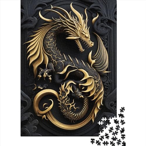Drachenflammen-Puzzle für Erwachsene, 1000 Teile, für Jugendliche ab 12 Jahren, Weihnachtsgeschenk, 1000 Teile (38 x 26 cm) von QASEYIPV