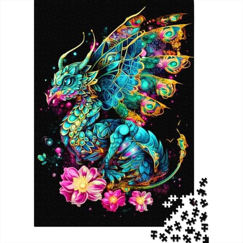 Dragon14 Puzzle 1000 Teile für Erwachsene, Halloween-Geschenk, Puzzle, Lernspiel, Herausforderung, Spielzeug, 1000 Teile (75 x 50 cm) von QASEYIPV