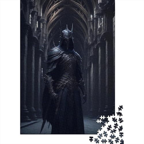 Dunkles Kriegerpuzzle für Erwachsene und Jugendliche, 1000 Teile, aus Holz, für Erwachsene und Jugendliche ab 12 Jahren, 1000 Teile (75 x 50 cm) von QASEYIPV