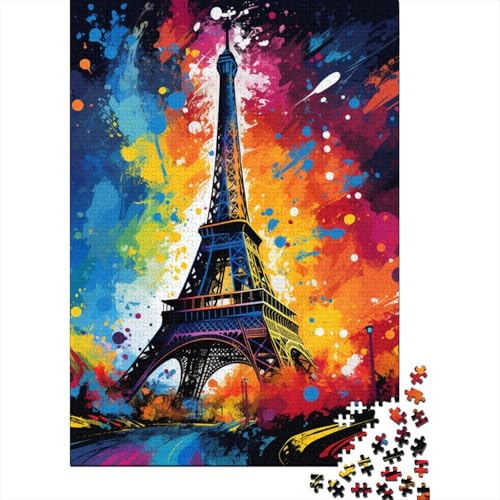 Eiffelturm-Puzzle, 1000 Teile, bunt, für Erwachsene, Lernspiele, 1000 Teile (38 x 26 cm) von QASEYIPV