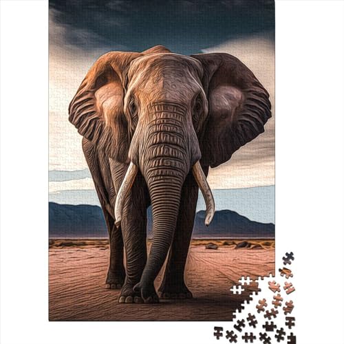 Elefanten-Puzzle für Erwachsene, 1000 Teile, für Jugendliche, Lernspiel, Spielzeug, 1000 Teile (75 x 50 cm) von QASEYIPV