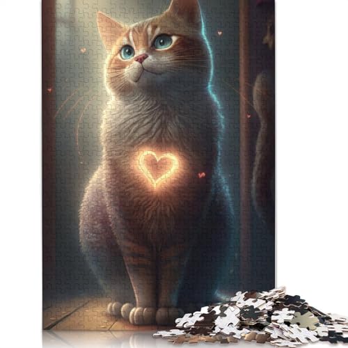 Erwachsene Puzzle 1000 Teile Art Cat Papier Puzzle für Erwachsene und Jugendliche Wohnkultur Puzzle Spielzeug 1000 Teile (38x26cm) von QASEYIPV