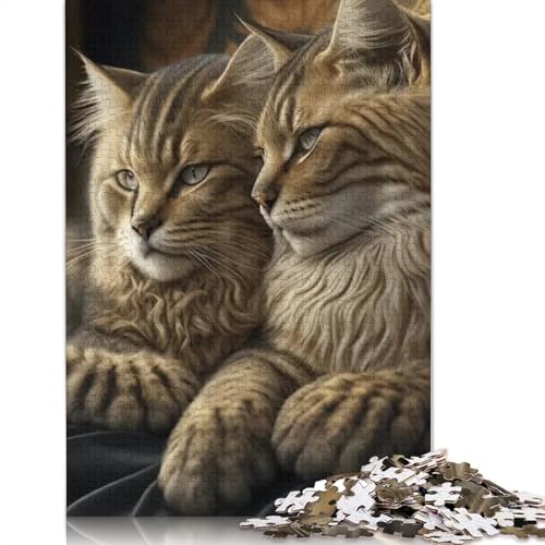 Erwachsene Puzzle 1000 Teile Tier Katze Papier Puzzle für Erwachsene und Jugendliche Wohnkultur Spielzeug Puzzle 1000 Teile (38x26cm) von QASEYIPV