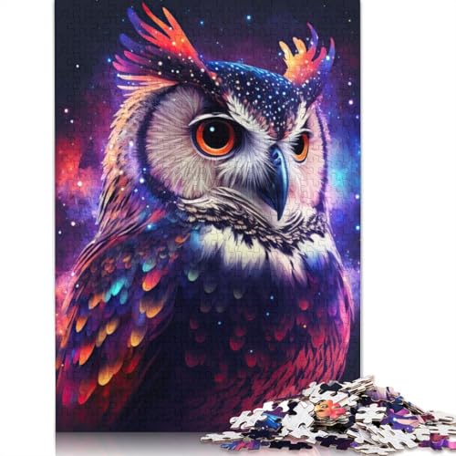 Eule Neon 1000-teiliges Puzzle für Erwachsene und ab 18 Jahren – Familienaktivitäts-Puzzle, Lernspiele, schwierig und herausfordernd, 1000 Teile (75 x 50 cm) von QASEYIPV