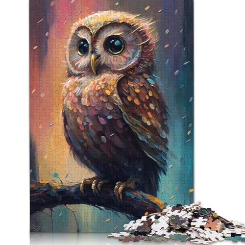 Eulen-Illusions-Puzzle, freundliche Materialien, 100% recycelter Karton, Puzzle für Erwachsene und Kinder, 1000 Teile (75 x 50 cm) von QASEYIPV