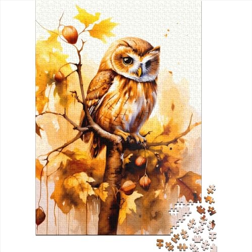 Eulen-Puzzle, 1000 Teile für Erwachsene, Holzpuzzle, Freunde und Familie, 1000 Teile (75 x 50 cm) von QASEYIPV