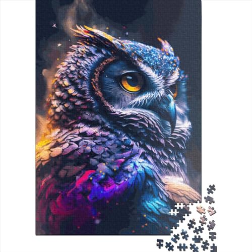 Fantastische Eulenpuzzle, 1000 Teile, Holzpuzzle, Lernspiel für Erwachsene, 1000 Teile (75 x 50 cm) von QASEYIPV
