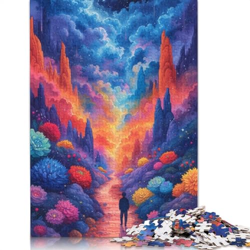 Fantasy Buntes Straßenpuzzle, Denksportaufgabe, 100% recycelter Karton, Puzzle für Frauen und Männer, 1000 Teile (75 x 50 cm) von QASEYIPV