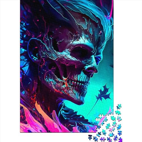 Fantasy-Puzzle, Schädel, für Erwachsene, 1000 Teile, Lernspiel, Herausforderungsspielzeug (75 x 50 cm) von QASEYIPV