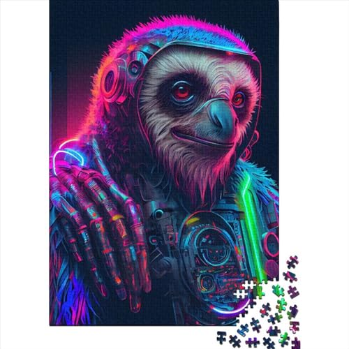 Faultier Puzzle 1000 Teile für Erwachsene, Halloween-Geschenk, Holzpuzzle für Erwachsene und Jugendliche, 1000 Teile Lernpuzzle (75x50cm) von QASEYIPV