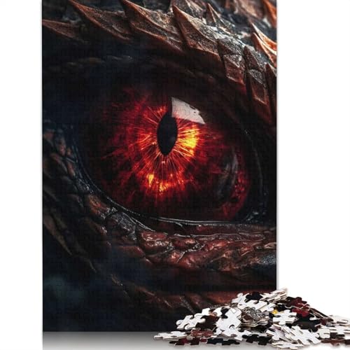 Feuerdrachen, Rubinauge, 1000 Teile, Papierpuzzle für Erwachsene, Puzzle, Lernspiel, Herausforderungsspielzeug, 1000 Teile (75 x 50 cm) von QASEYIPV