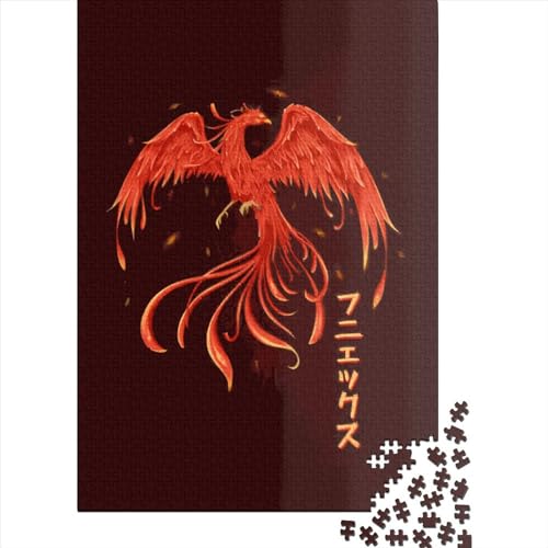 Feuerendes Phönix-Puzzle, 1000 Teile für Erwachsene, Holzpuzzle, Lernspiele für Kinder, 1000 Teile (38 x 26 cm) von QASEYIPV