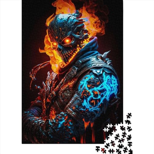 Fire Demon1 Puzzle 1000 Teile für Erwachsene, Halloween-Geschenk, Puzzle für Erwachsene und Jugendliche ab 12 Jahren, 1000 Teile (38x26cm)< von QASEYIPV