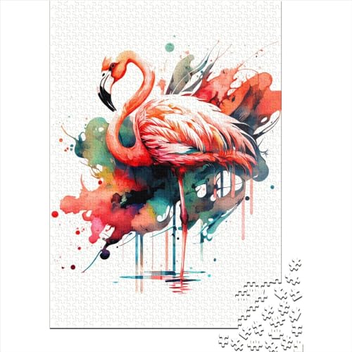 Flamingo-Puzzle, 1000 Teile für Erwachsene, Holzpuzzle, Lernspiele für Kinder, 1000 Teile (75 x 50 cm) von QASEYIPV