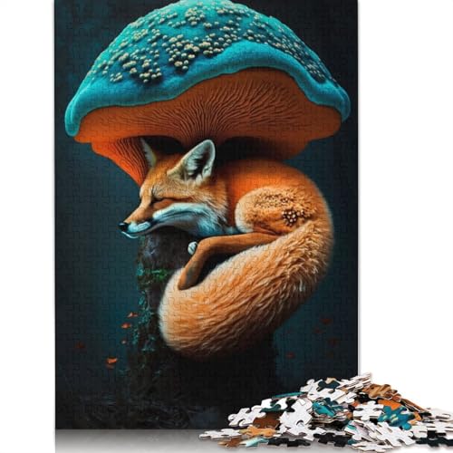Fuchs, schlafender Pilz, 1000-teiliges Puzzle für Erwachsene, Familienspiel, Teenager, Puzzle 1000 Teile (75 x 50 cm) von QASEYIPV