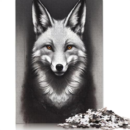 Fuchs Kunstpuzzle, 1000 Teile, für Erwachsene und Jugendliche, nachhaltiges Holzpuzzle für Erwachsene, 1000 Teile (75 x 50 cm) von QASEYIPV