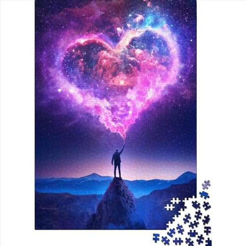 Galaxy Heart Nebula Puzzle 1000 Teile für Teenager, Geschenke, Papier-Puzzles für Erwachsene, Lernspiele für Zuhause, DIY-Spiele, 1000 Teile (38 x 26 cm) von QASEYIPV