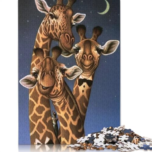 Giraffe Kunstpuzzle für Erwachsene, 1000-teiliges Puzzle für Jugendliche ab 12 Jahren, Geschenke für Heiligabend, 1000 Teile (75 x 50 cm) von QASEYIPV