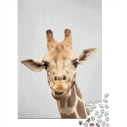 Giraffenpuzzle, 1000 Teile, bunt und kreativ, quadratisch, für Erwachsene und Holzpuzzle, herausforderndes Spiel, 1000 Teile (38 x 26 cm) von QASEYIPV