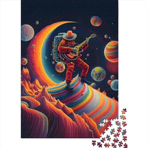 Gitarrenpuzzle für Erwachsene und Jugendliche, 1000 Teile, aus Holz, für Erwachsene und Jugendliche ab 12 Jahren, 1000 Teile (75 x 50 cm) von QASEYIPV