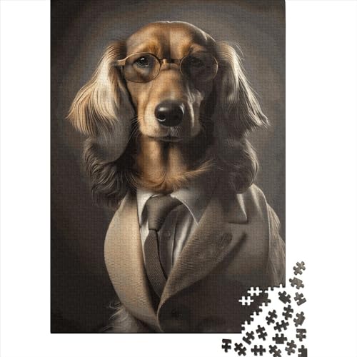 Golden Retriever Puzzle, quadratisch, 1000 Teile, für Erwachsene, Holzpuzzle, praktisches Spiel, 1000 Teile (38 x 26 cm) von QASEYIPV