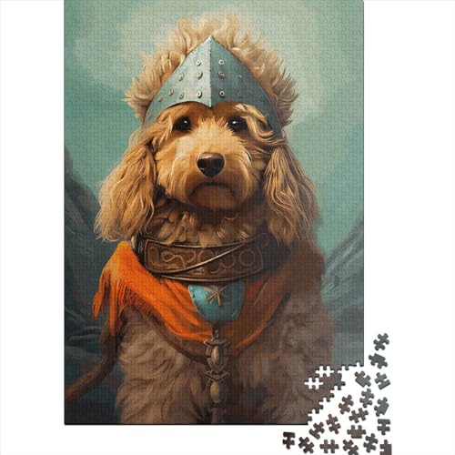 Goldendoodle Wikinger-Puzzle, quadratisch, 1000 Teile, für Erwachsene, Holzpuzzle, praktisches Spiel, 1000 Teile (38 x 26 cm) von QASEYIPV
