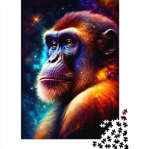 Gorilla Erwachsene Puzzle 1 Holzpuzzle für Teenager Geschenke Wohnkultur Puzzle Spielzeug 1000 Teile (75x50cm) von QASEYIPV