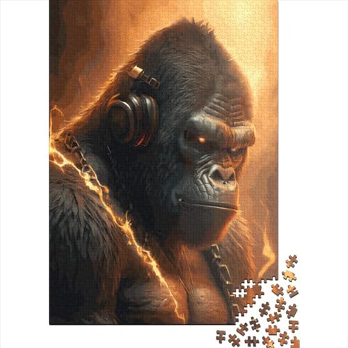 Gorilla Producer Quadratisches Puzzle, 1000 Teile für Erwachsene, Holzpuzzle, Lernpuzzle, Familienspiel, 1000 Teile (38 x 26 cm) von QASEYIPV