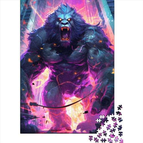 Gorilla Ultimate Power Holzpuzzle 1000 Teile, Holzpuzzle für Erwachsene und Jugendliche ab 12 Jahren, Weihnachtsgeschenke, 1000 Teile (75x50cm) von QASEYIPV