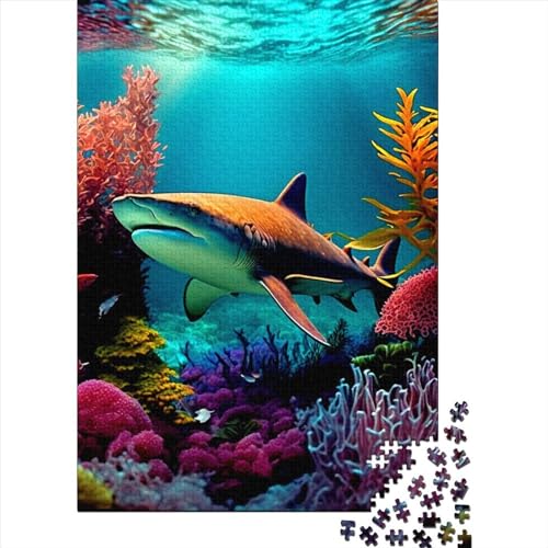 Hai Puzzle 1000 Teile für Erwachsene und Jugendliche | Papierpuzzle | Nachhaltiges Puzzle für Erwachsene | 1000-teilige Spiele (38x26cm) von QASEYIPV