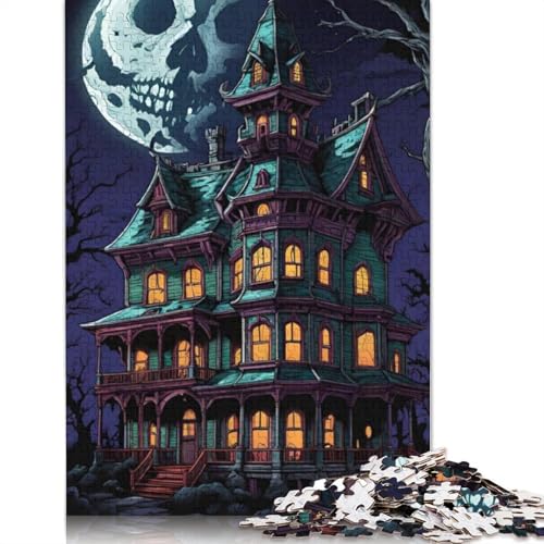 Halloween-Castle-Puzzle, 1000 Teile, für Erwachsene ab 14 Jahren, 1000 Teile (75 x 50 cm). von QASEYIPV